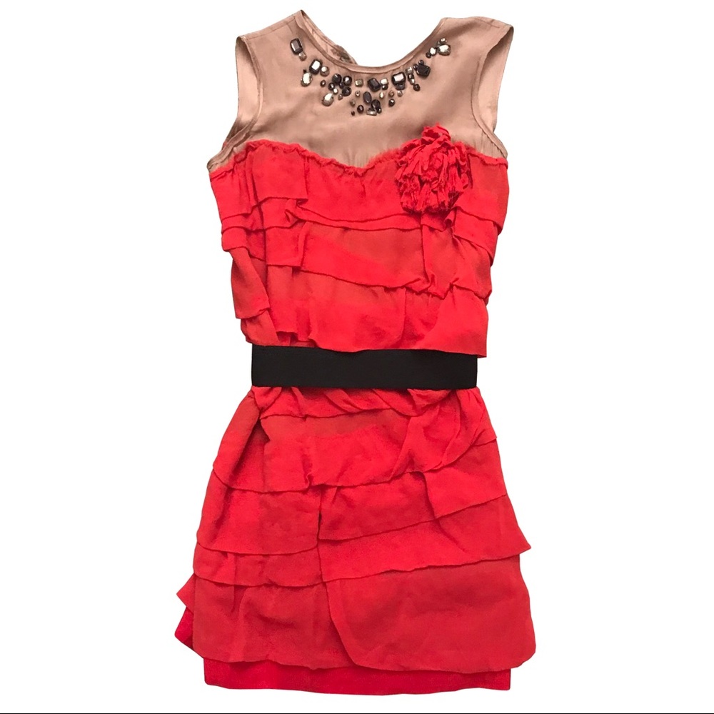 ❤️ Lanvin for H&M Red Silk Encrusted Dress